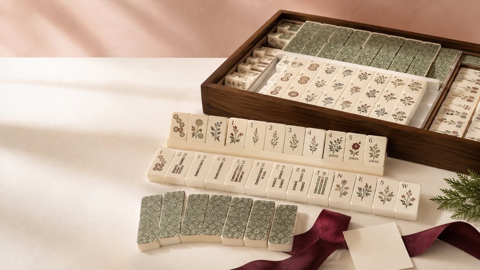 American Mahjong gifts arranged for a refined holiday project