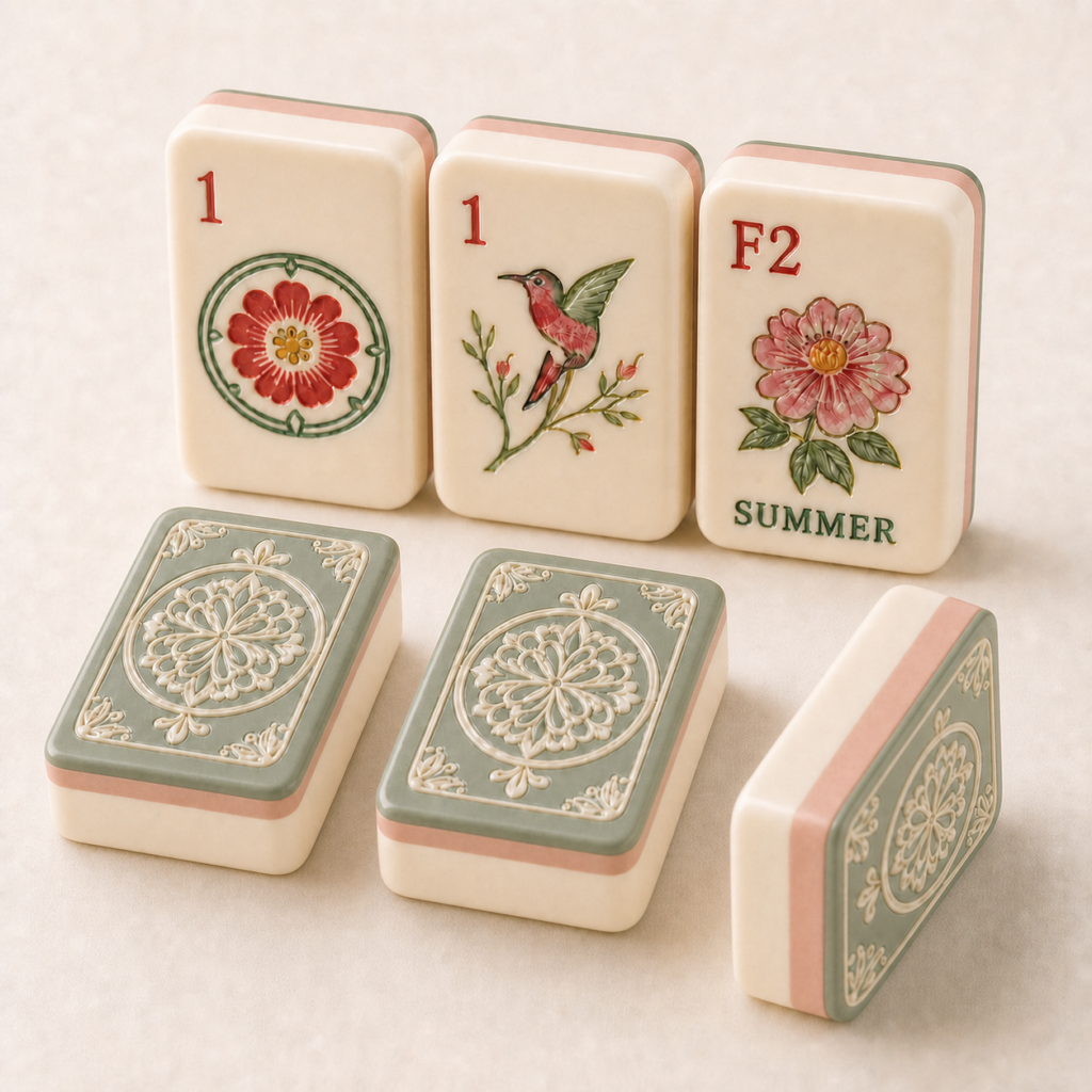 Premium Acrylic with Sage Green and Blush Pink Details