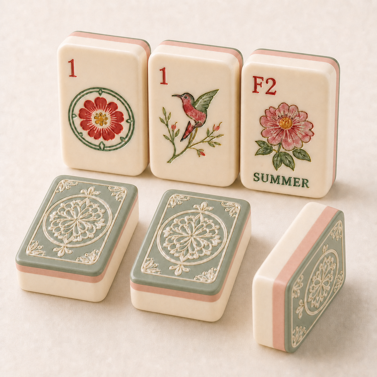 Blue Porcelain American Mahjong lifestyle scene
