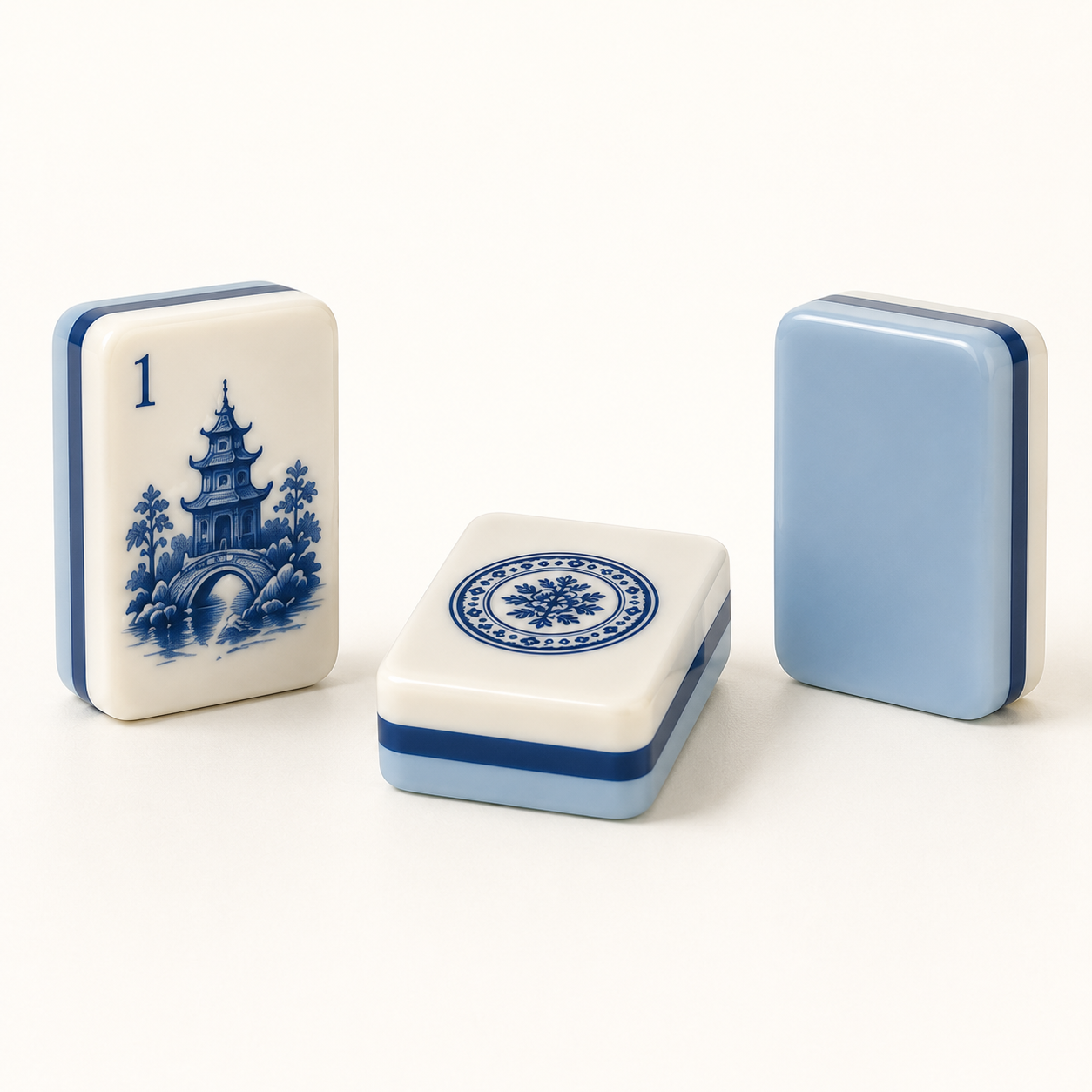 Blue Porcelain Custom American Mahjong Set - Image 4