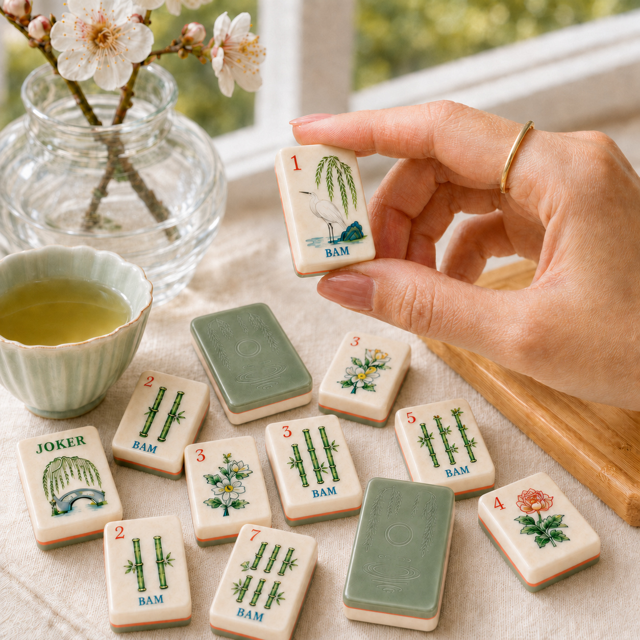 Willow Garden Custom American Mahjong Set - Image 2