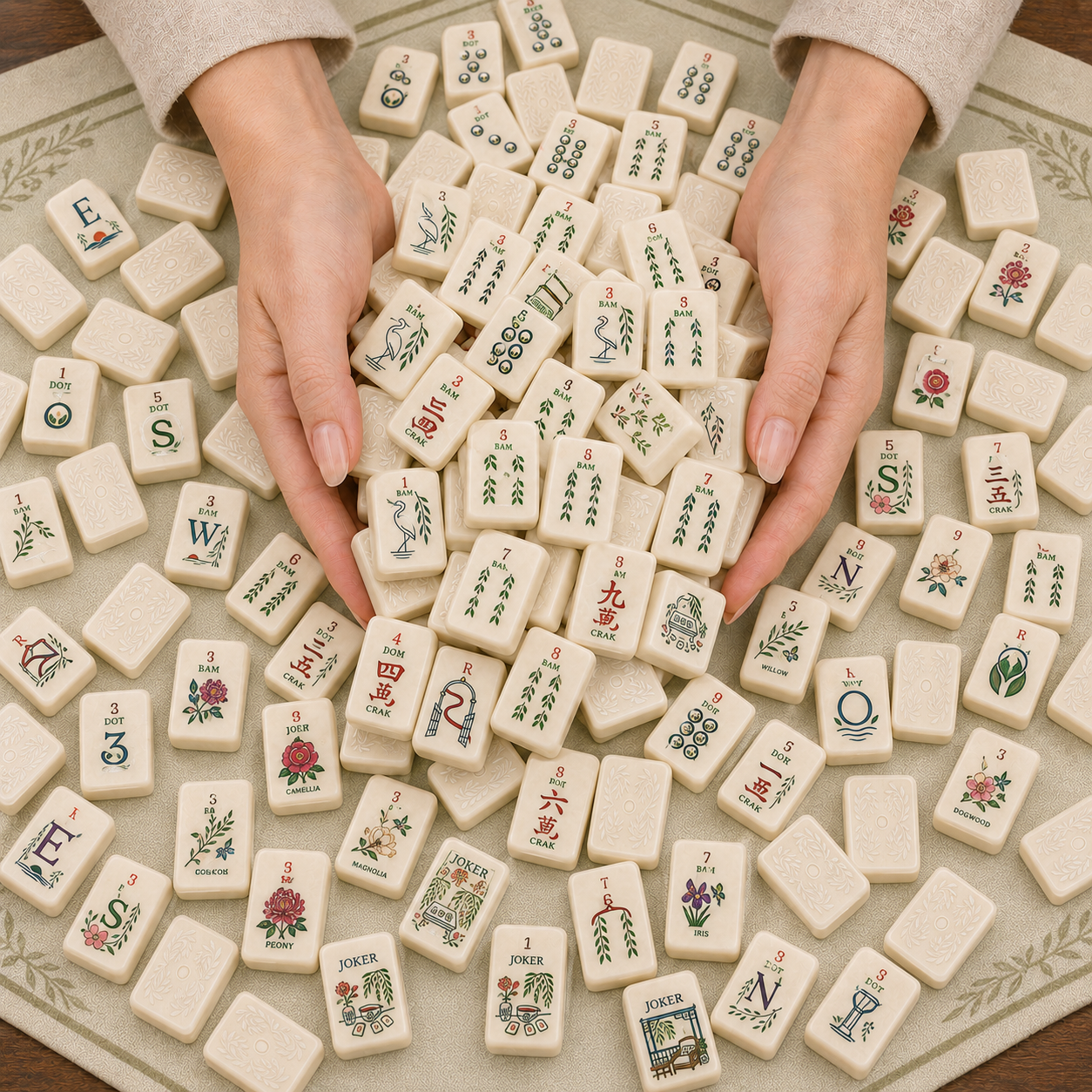 Ivory Willow Custom American Mahjong Set - Image 9