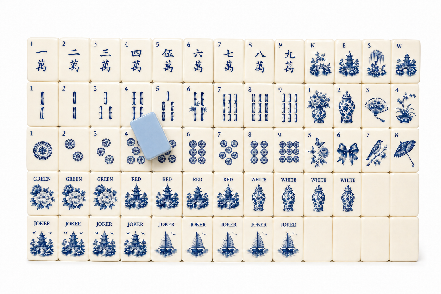 Blue Porcelain Custom American Mahjong Set - Image 7