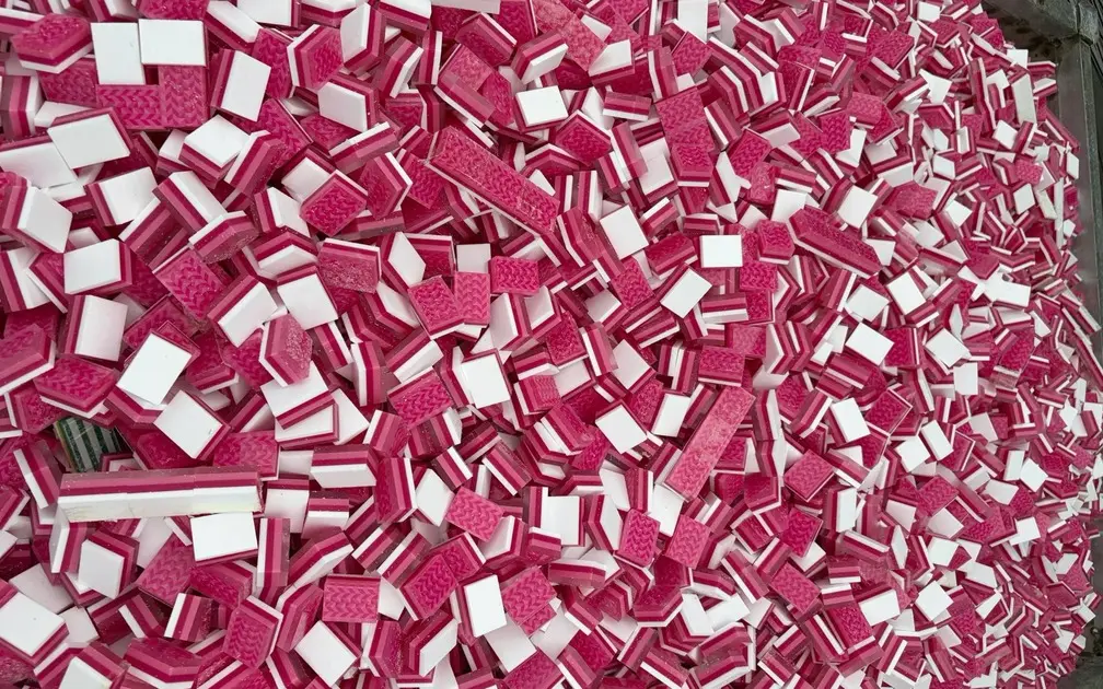 Magenta textured Mahjong tile backs and layered blanks