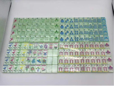 Pastel Mahjong tile faces arranged in wrapped sets