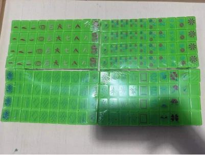Green Mahjong tile set in protective wrapping