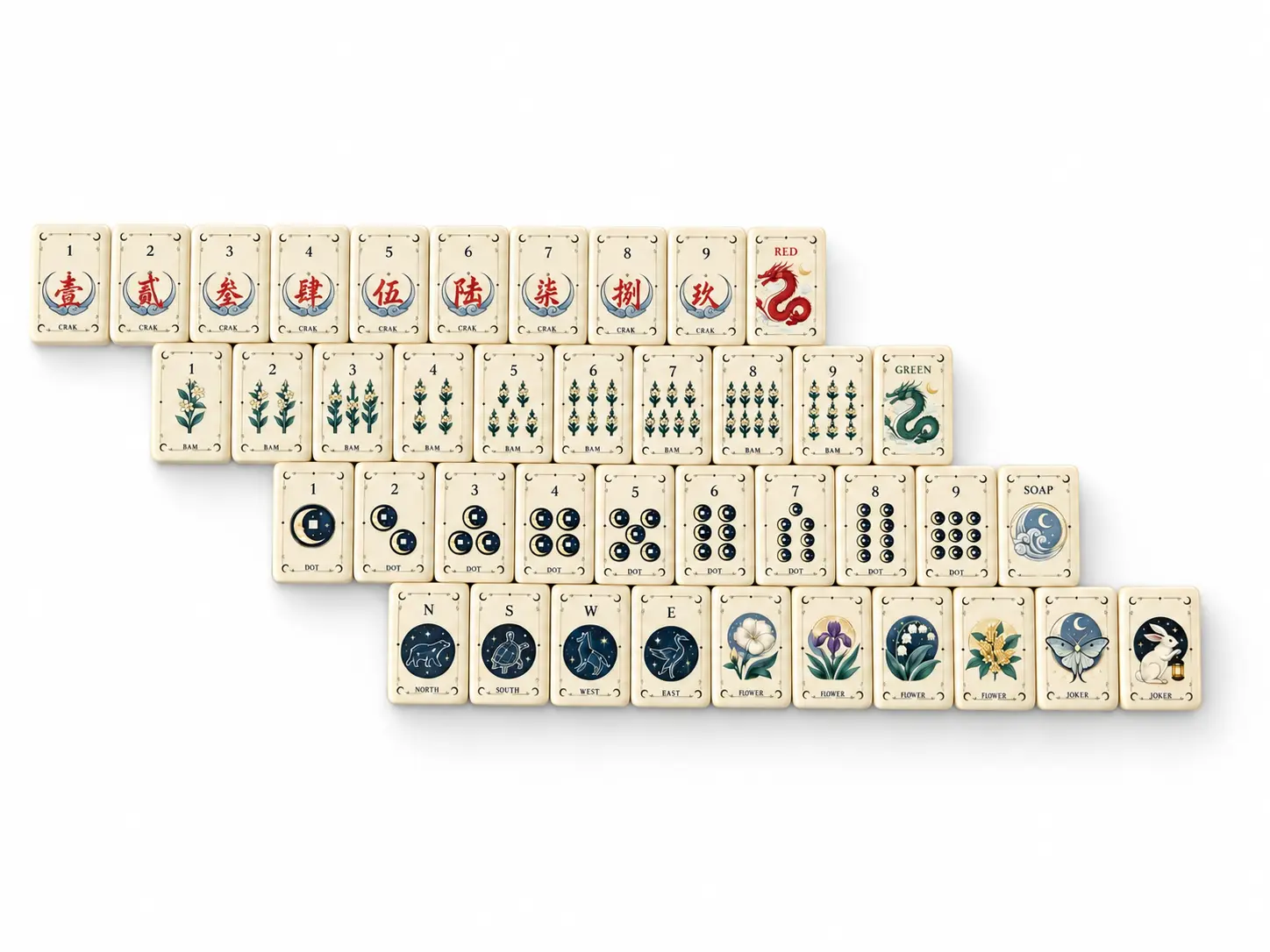 Ivory botanical Mahjong collection as a starting point for customization